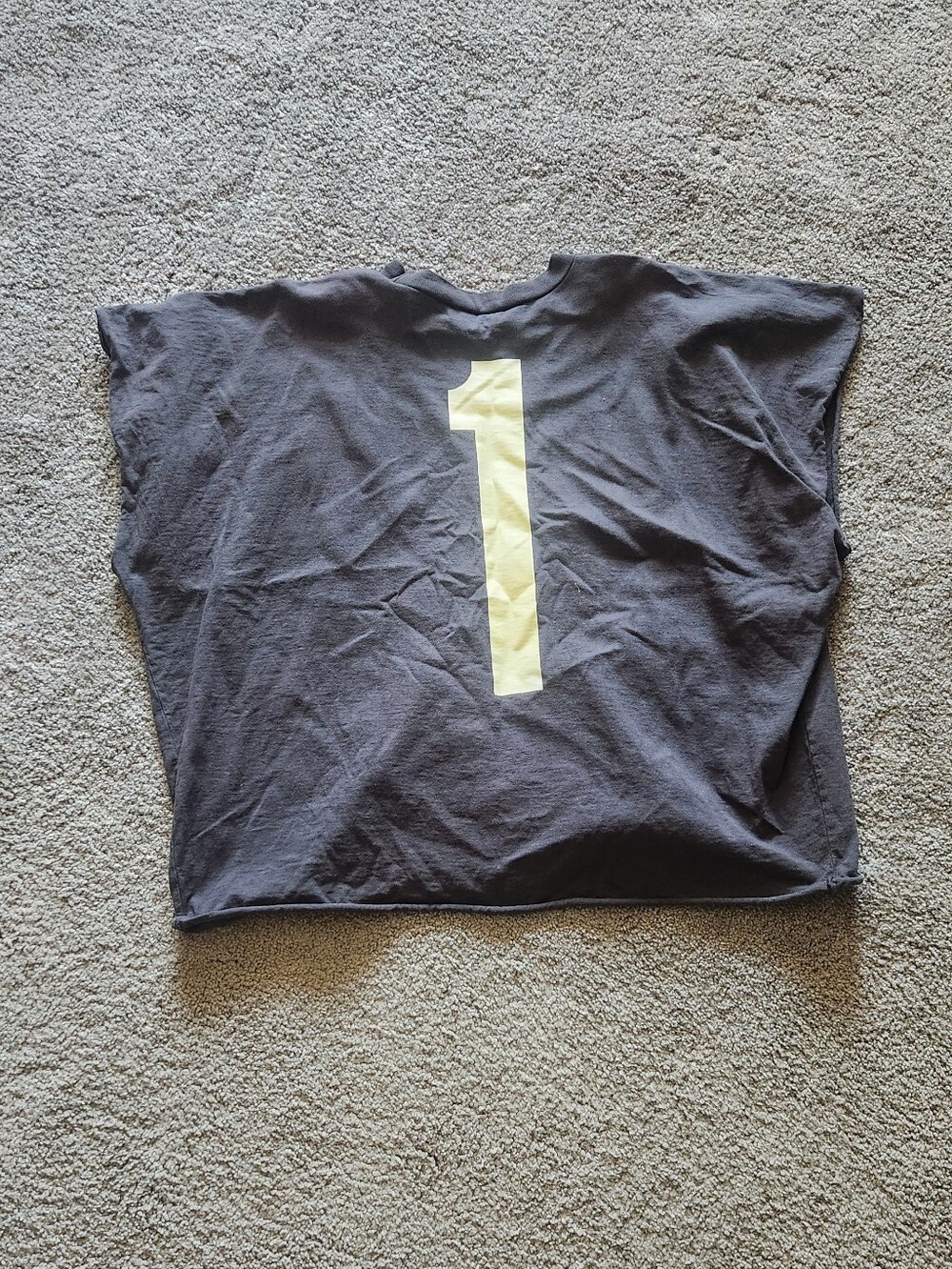 Yeezy Black Short-Sleeve Tee with Yellow '1' Graphic